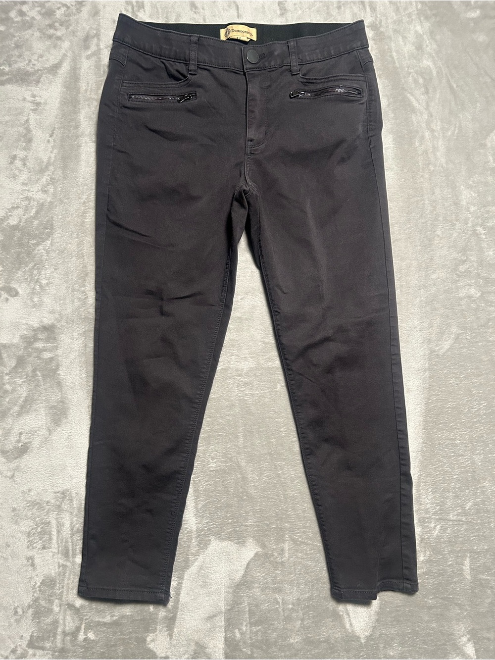 Democracy Skinny Jeans Women’s 12 Ab Technology Gray Zipper Pockets Slimming